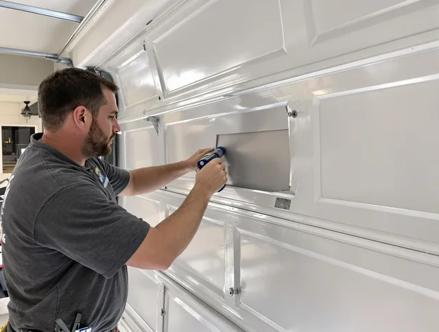 Garage door panel repair by Deerfield Beach Garage Door Repair in Deerfield Beach